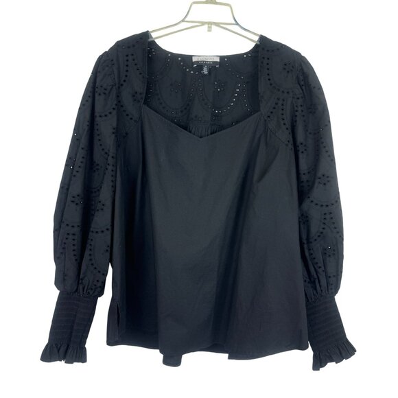 ELOQUII Elements Women's Plus Size Eyelet Puff Sleeve Top Size 24 - Picture 10 of 12